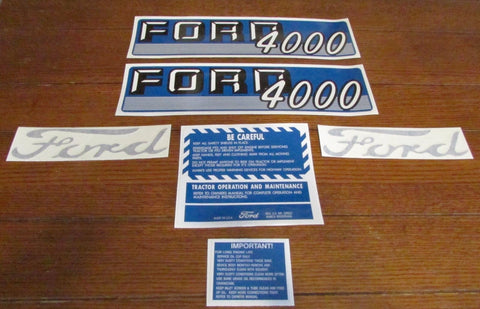 Ford 4000 Tractor Decals with Caution Decals - D&M Supply Inc. 