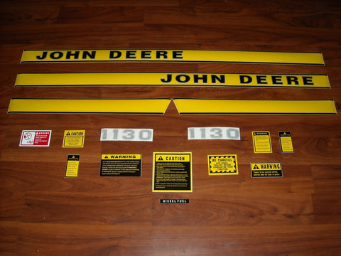Decal Set with Caution Stickers Compatible with John Deere 1130 Tractor