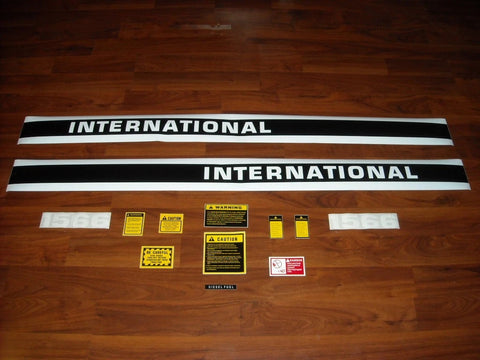 Decal Set with Caution Stickers Compatible with IH International 1566 Tractor