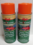 2 Cans Bobcat Skidsteer Loader Skidder Orange Premium Spray Paint