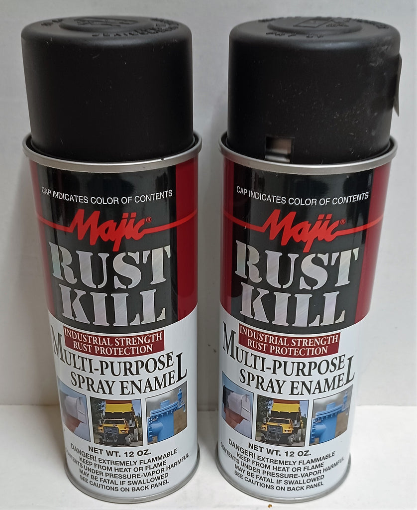 2 Cans Spray Paint Rust Kill Matte Black Spray Enamel Industrial Stren