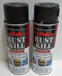 2 Cans Spray Paint Rust Kill Matte Black Spray Enamel Industrial Strength