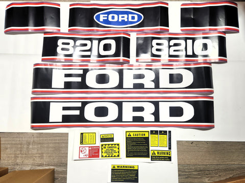 Decal Set Compatible with Ford Tractor 8210 with Caution Stickers