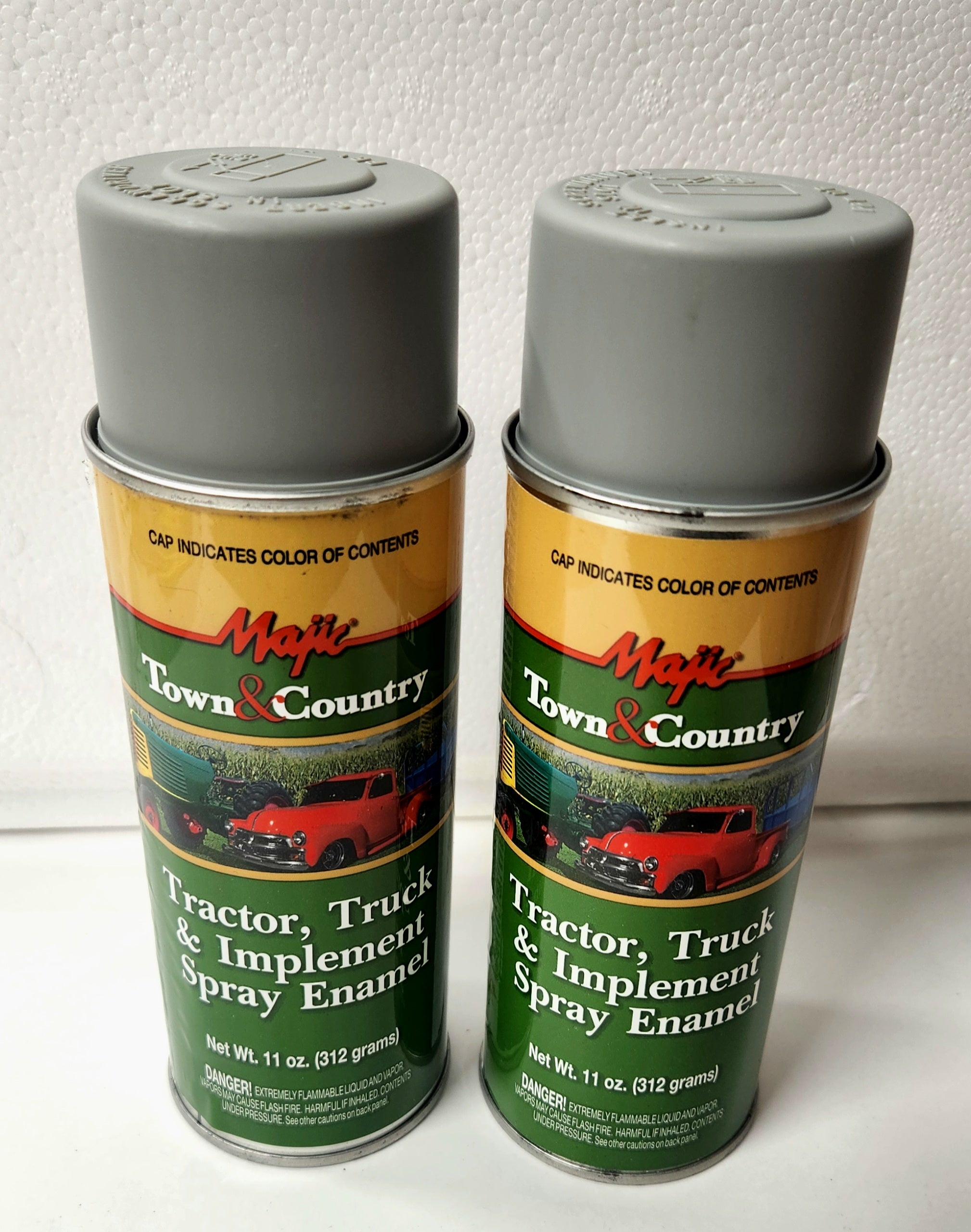 2 Cans Gray Primer Spray Paint for Tractor Car Truck Automotive and Implement