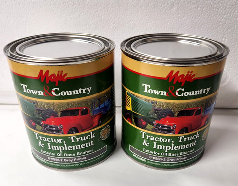 2 Qt Gray Oil Base Enamel Primer for Tractor Car Truck Automotive Implement