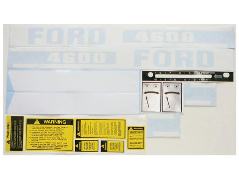 Deluxe Decal Set with Caution and Shift Stickers for Ford 4600 Tractor