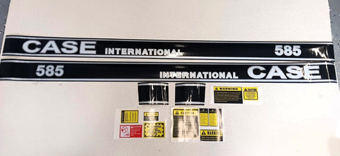 Decal Set with Caution Stickers Compatible with Case International 585 Tractor