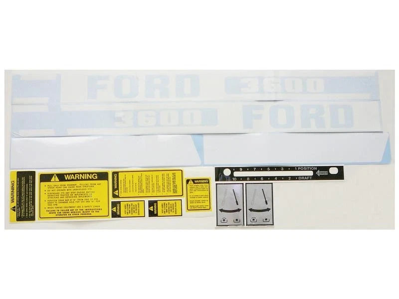 Ford Tractor 3600 Decals with Caution Decals