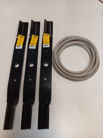 DMB1LP1001 To fit-Land Pride 72" Lawn Mower Blades and Belt Set