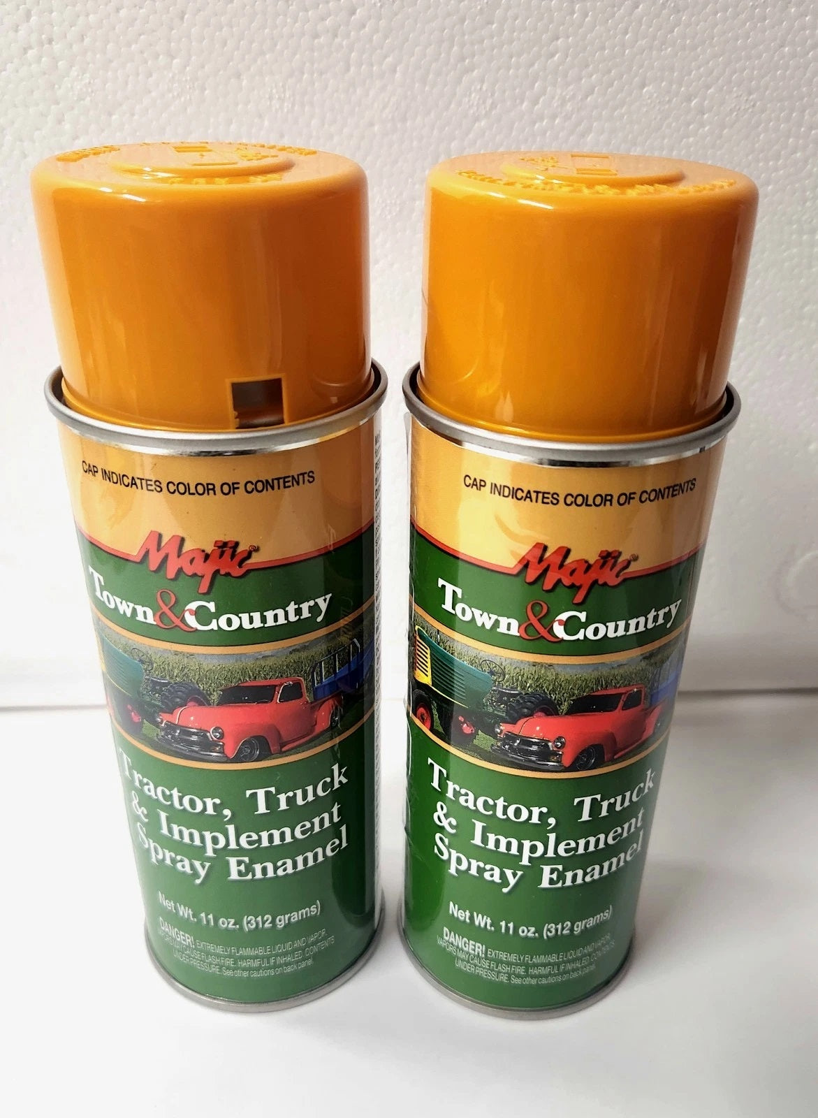 2 Cans Power Yellow Spray Paint for Case Skid steer Loader Construction Dozer
