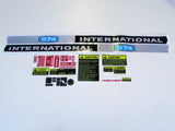IH Case International Harvester Tractor 574 Decal Set with Caution Decals