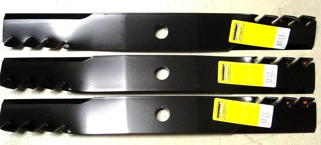 Set of 3 Heavy Duty 48" Predator Mulching Lawn Mower Blades Compatible with John Deere Z355E Z355R ZTRAK M127500, M145476, UC22009