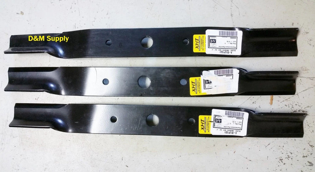 LP1002 Set of 3 Heavy Duty Blades for Land Pride 60" Clockwise Lawn Mower Blades