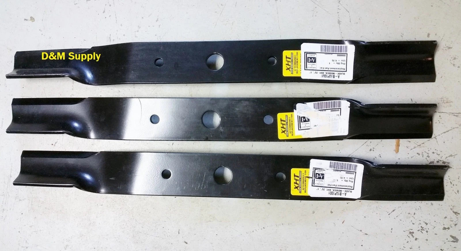 LP1002 Set of 3 Heavy Duty Blades for Land Pride 60" Clockwise Lawn Mower Blades