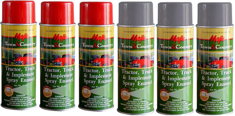 Spray Paint Kit for Massey Ferguson Baler Tractor Implement Red and Gray