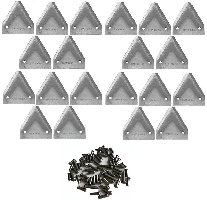 20 Sickle Sections and Rivets Compatible with New Holland Mower 469 472 474 477 478 479 488 492 1465 1495 505 507