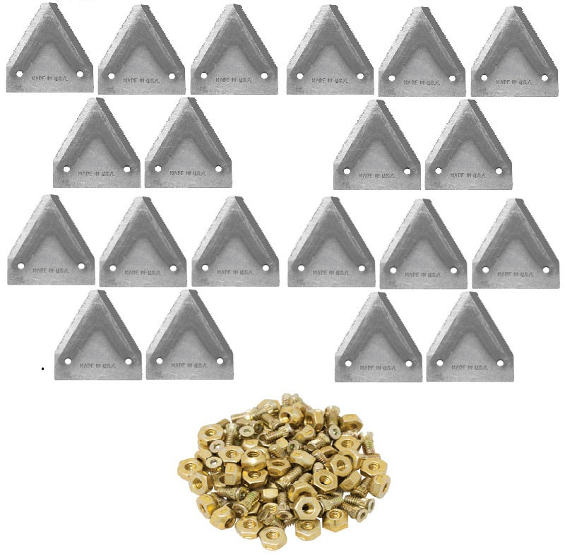 20 Sickle Sections and Bolts Compatible with John Deere Mower Conditioner Cutting Head 1207 1209 1214 1217 1219 1380 1424 1600 710 720 820 350 450