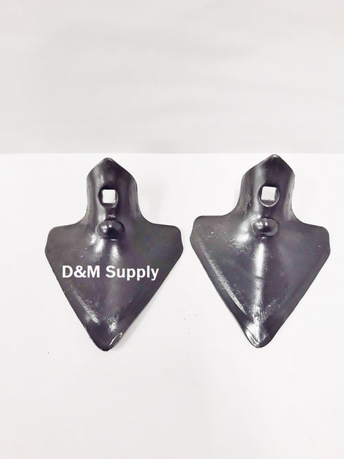 2 Heavy Duty Danish Cultivator S-Tine Sweep 4.25" x 6.00" 3/8" Single Bolt Hole