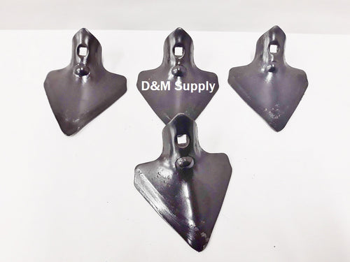 4 Heavy Duty Danish Cultivator S-Tine Sweep 4.25" x 6.00" 3/8" Single Bolt Hole