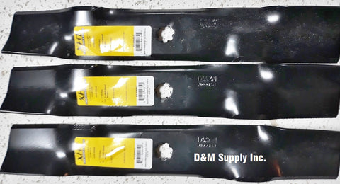 Set of 3 John Deere 48" Lawn Mower Blades E140 E150 E160 E170 GX21786 GX21785