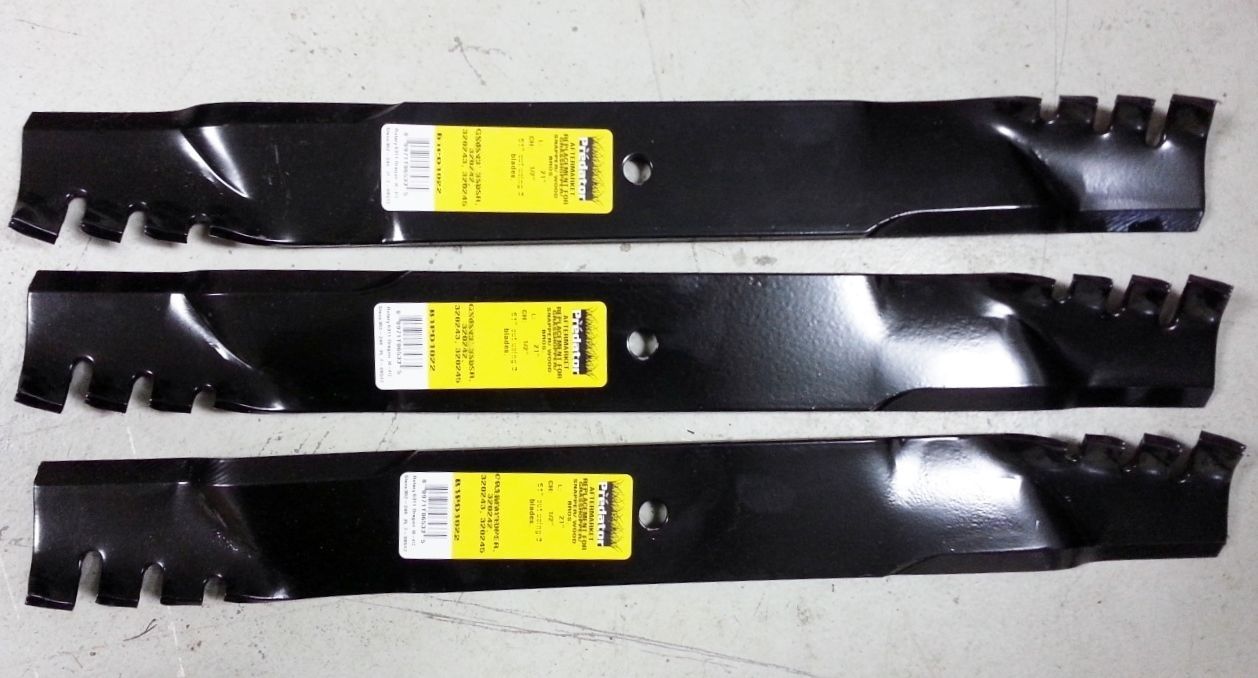 Set of 3 Heavy Duty Kubota 54"Mulching Lawnmower Blades - D&M Supply Inc. 