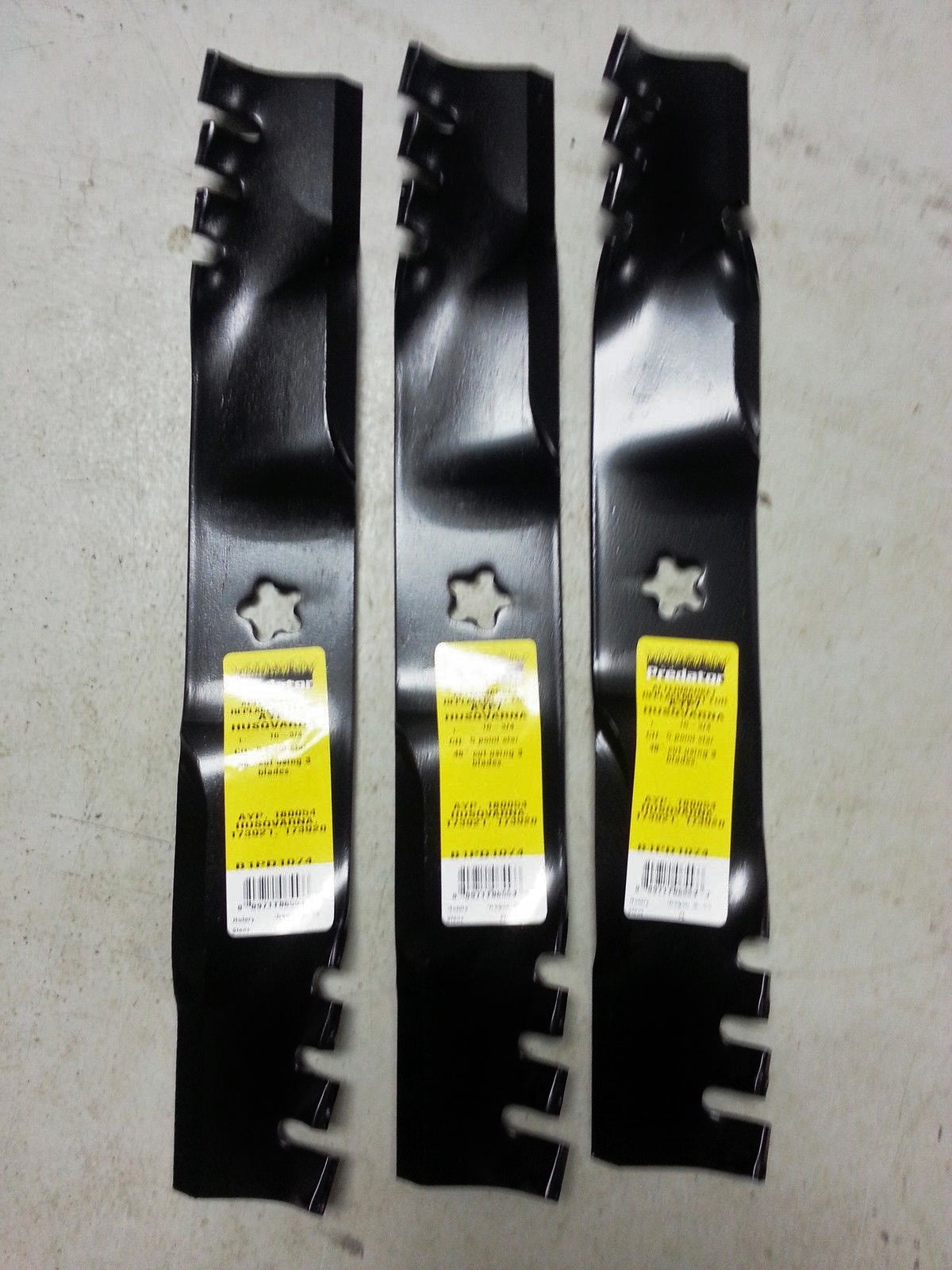 set of 3 Craftsman Husqvarna Predator Lawnmower Blades 532-18-72-54 532-18-72-55