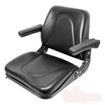Kubota Universal Tractor Seat with Flip Up Arms and Slide Track ,Black - D&M Supply Inc. 