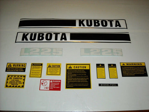Kubota KL225 Tractor Decal Set with Caution Decal Set - D&M Supply Inc. 