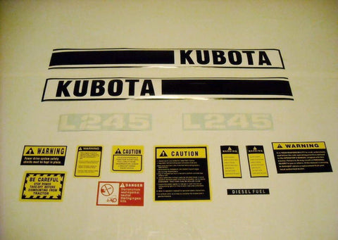 Kubota KL245 Tractor Decal Set with Caution Decals - D&M Supply Inc. 
