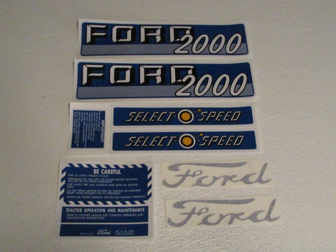 Ford Tractor 2000 Gas Selecto Speed Decals with caution Decals - D&M Supply Inc. 