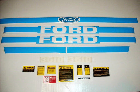 Ford Tractor 3610 Decals with Caution Decals - D&M Supply Inc. 