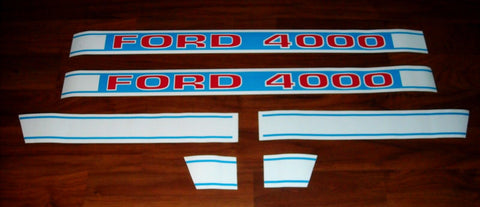 Ford 4000 Tractor Hood Decals 1968 and Newer - D&M Supply Inc. 
