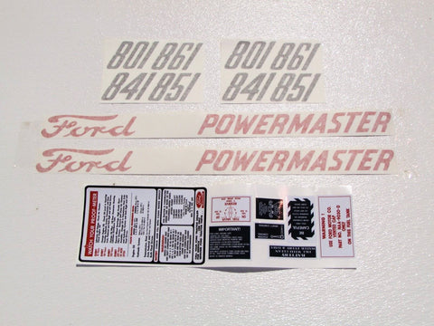 Ford Powermaster 801 861 841 851 Tractor Decals with Caution Decals - D&M Supply Inc. 