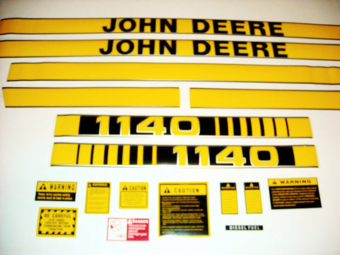 John Deere 1140 Tractor Decal Set with Caution Decals - D&M Supply Inc. 
