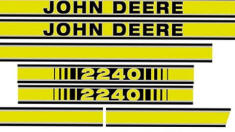 John Deere 2240 Tractor Hood Decal Set - D&M Supply Inc. 