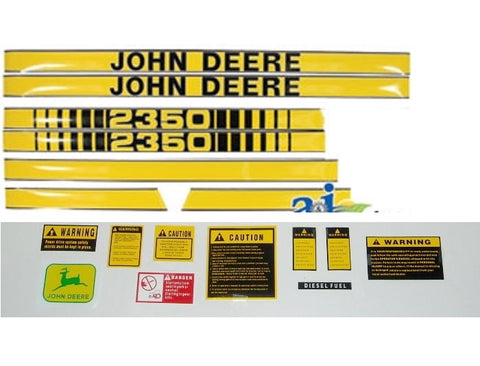 John Deere 2350 Tractor Decal Set with Caution and Logo Decals - D&M Supply Inc. 