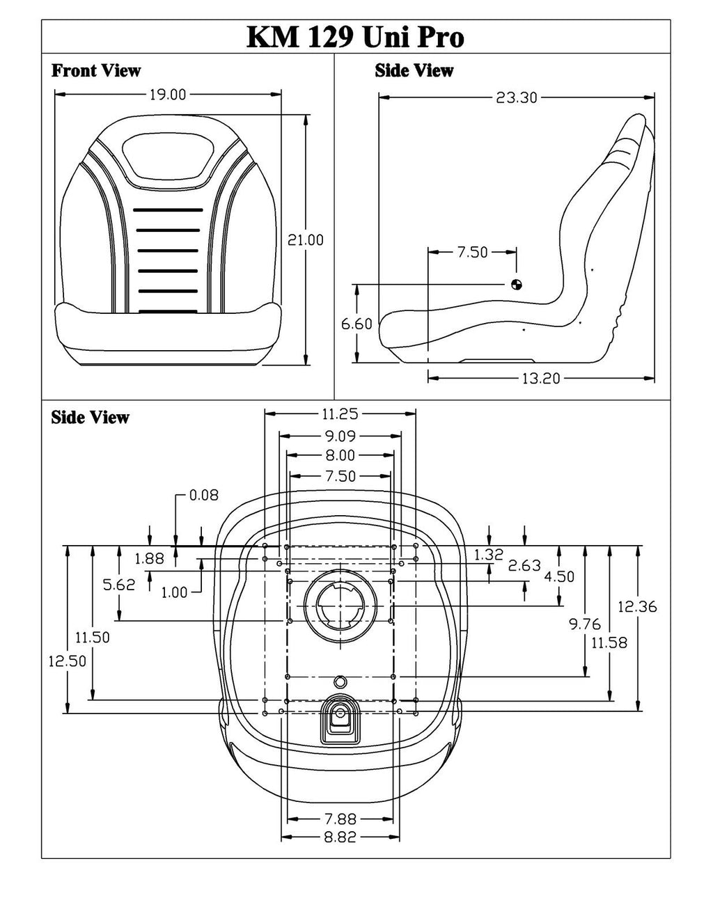 Made in USA John Deere Black Seat for Tractors, Mowers and Skid Steer - D&M Supply Inc. 