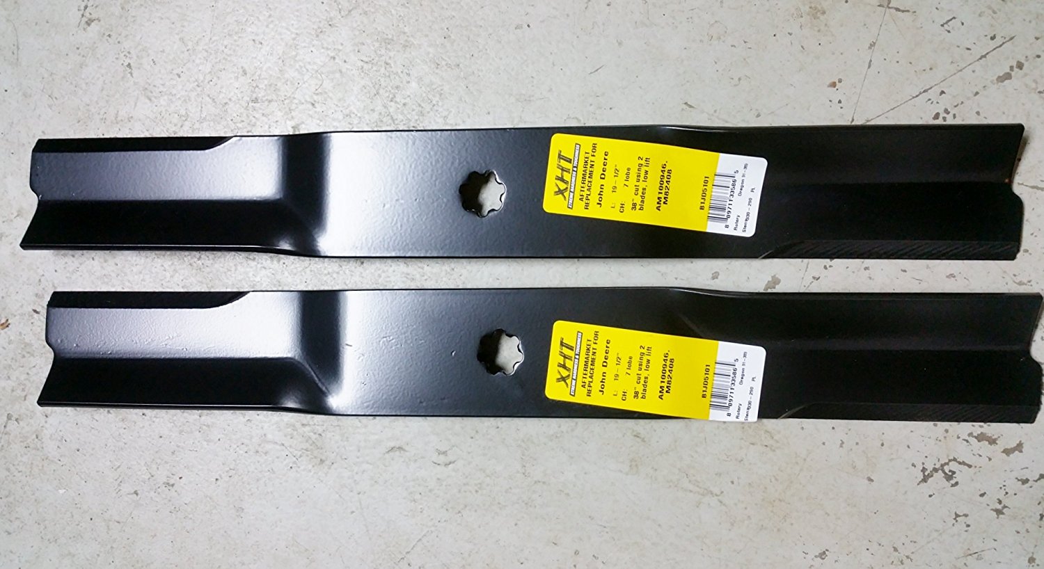 Set of 2 Heavy Duty XHT John Deere 38" Lawn Mower Blades - D&M Supply Inc. 