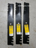 Set of 3 heavy duty Hustler 54" Predator mulching mower blades 601124 Fastrak